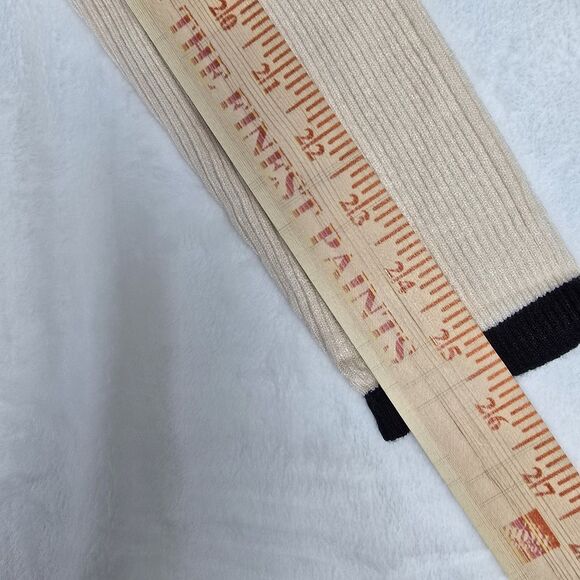 NENONA Pleated Contrast Trim Color Sweater Long Sleeve Women Medium Cream Lapel - Picture 7 of 7